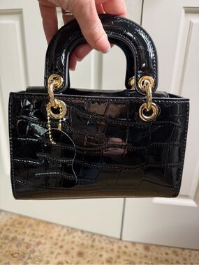 Glossy Croc-Embossed Finish Handbag from KC Chic